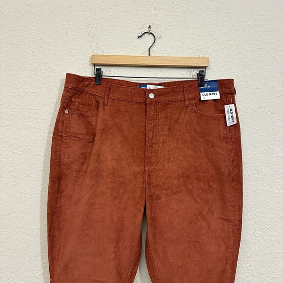 OLD NAVY Kicker Boot-Cut Pants Brown Corduroy Extra High Rise NWT - Picture 3 of 14